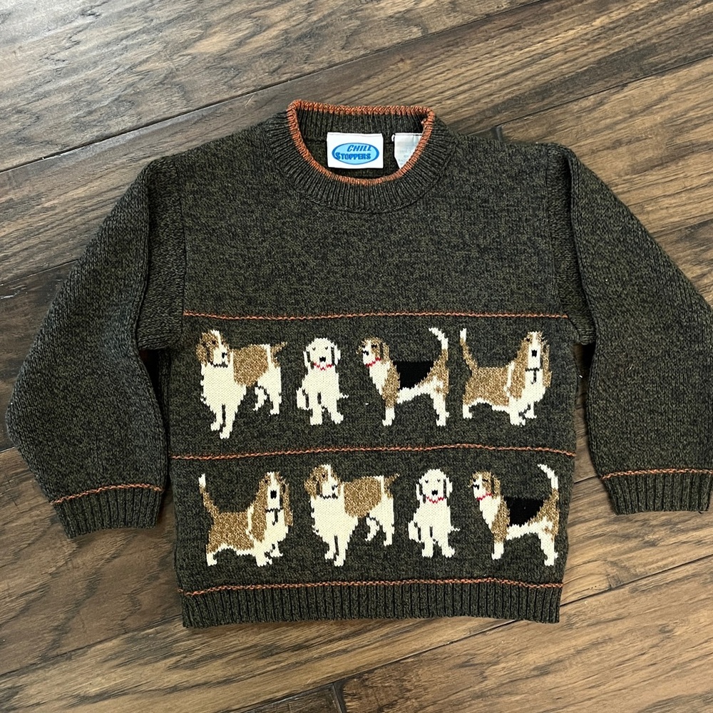 Vintage 90s Era Chill Stoppers Dog Theme Knit Sweater S(4)